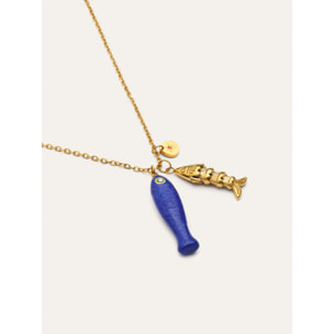 Collar Aquario Acero Baño Oro