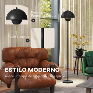 Lámpara de Pie Moderna 155 cm Lámpara de Pie para Salón con Pantalla de Cuenco Reflejando Luz Interruptor de Pie Casquillo E27 Sin Bombilla para Dormitorio Oficina Sala de Estar