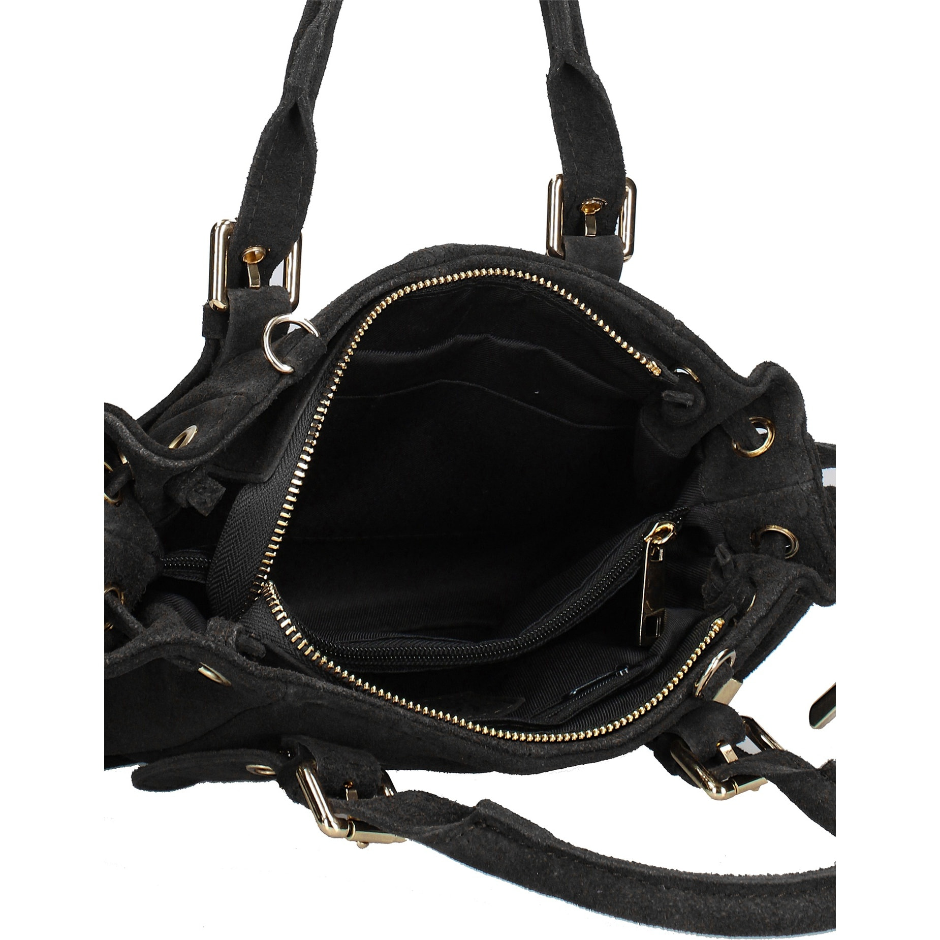 Borsa a mano da donna Made in Italy - Modello Elara Nova - Pelle scamosciata - 14.0 x 8.0 x 25.0 cm