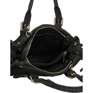 Borsa a mano da donna Made in Italy - Modello Elara Nova - Pelle scamosciata - 14.0 x 8.0 x 25.0 cm