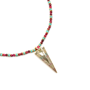 Collar con Circonita Multicolor acabado oro 18k
