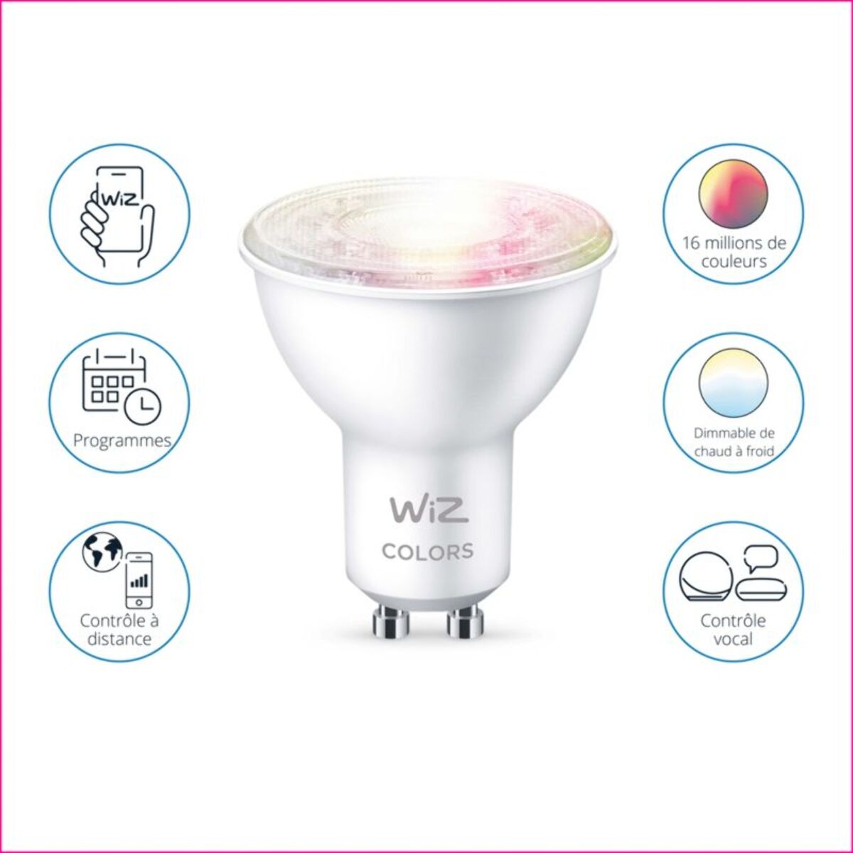 Ampoule LED connectée WIZ GU10 Couleur 50W