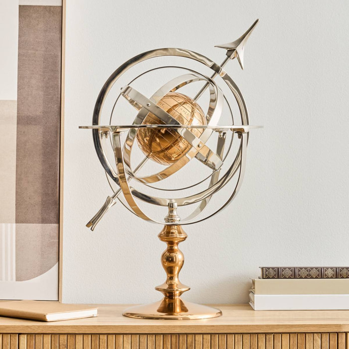 Globe armillaire Nell H.59cm argent