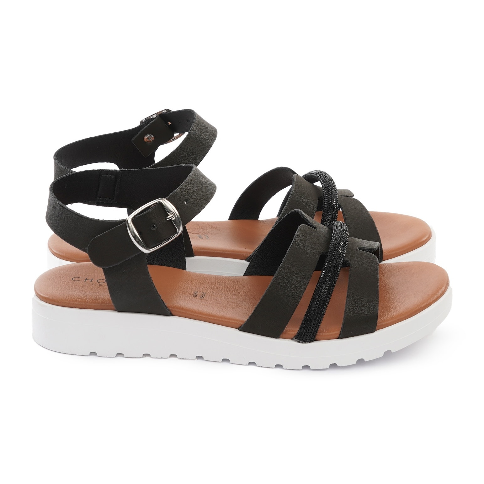 SANDALO ZEPPA H BRILLANTINI NERO