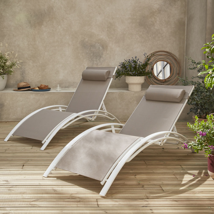 Bain de soleil aluminium multi positions (lot de 2) LOUISA