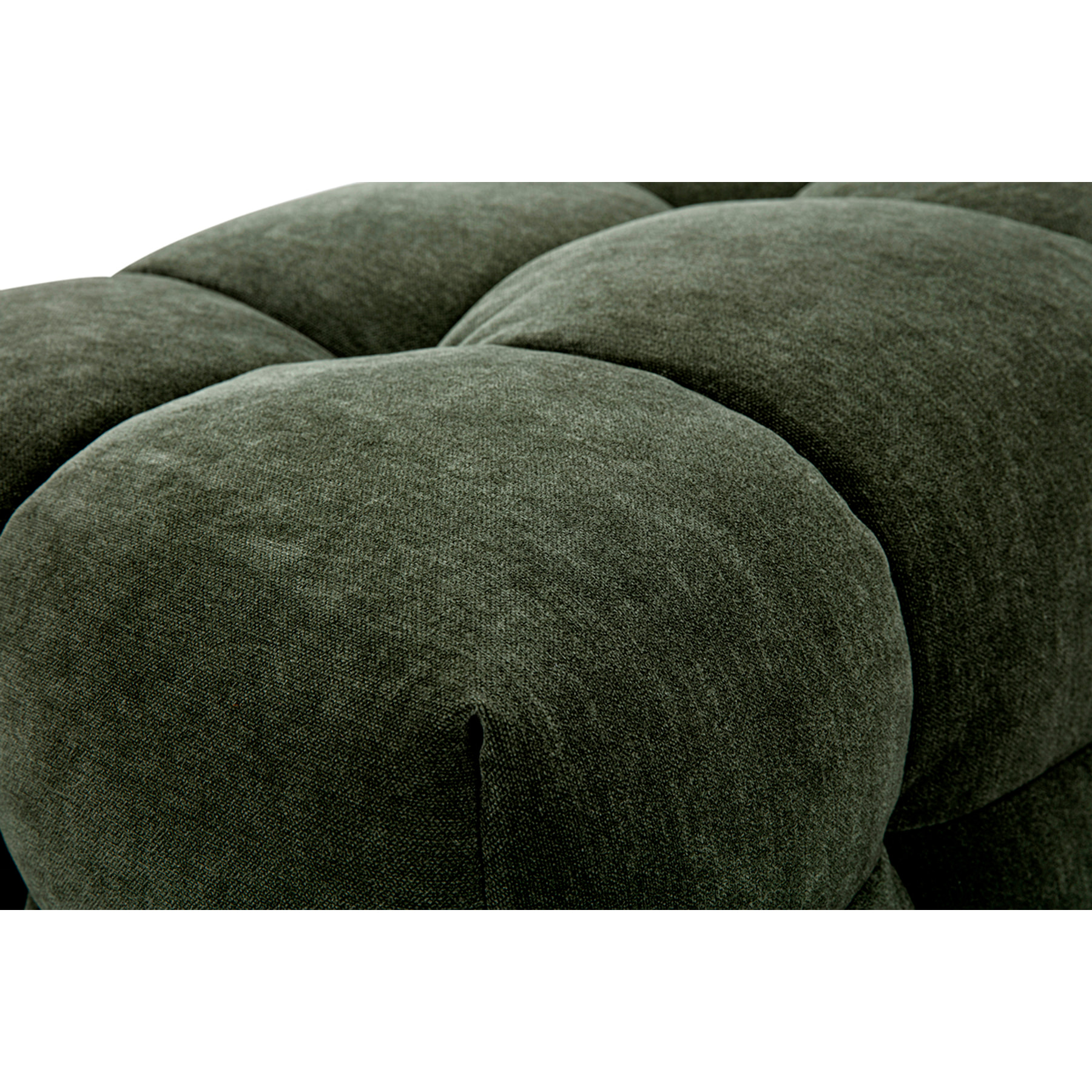 Pouf repose-pieds design en tissu effet velours vert kaki CORTO