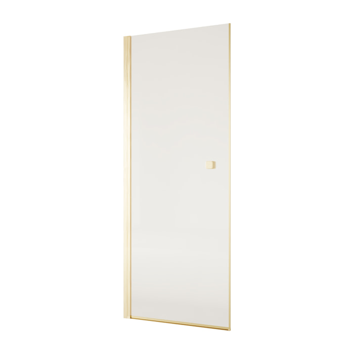 Porte de Douche Pivotante 70x195cm - Verre Trempe 8mm Anticalcaire - Alu Or Brosse - GOLD ELEMENTARY
