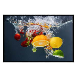 Affiche encadrée fruits dans l’eau Affiche + cadre en métal - Noir