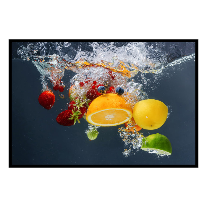 Affiche encadrée fruits dans l’eau Affiche + cadre en métal - Noir