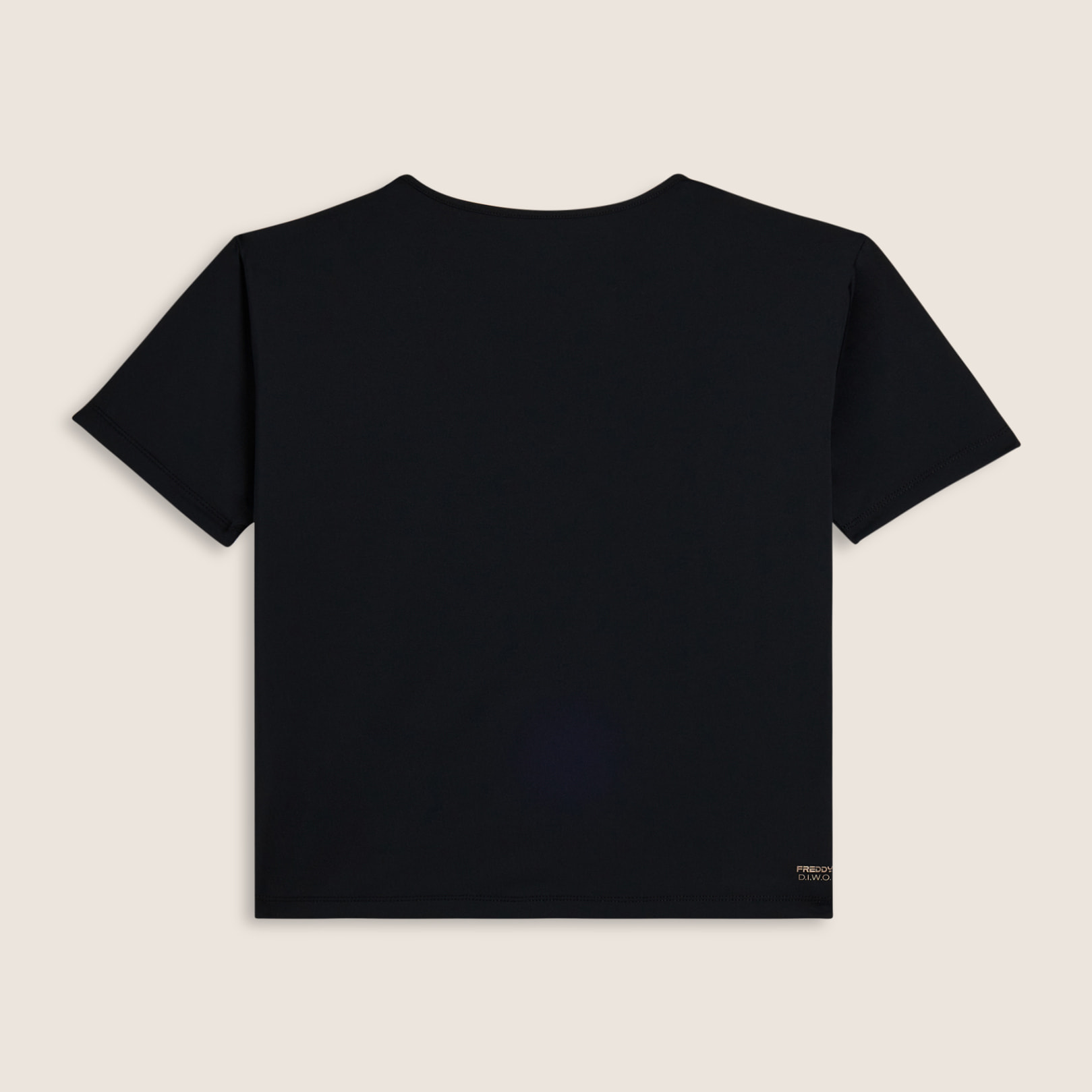 T-shirt cropped con maniche ampie e stampa Mood Up