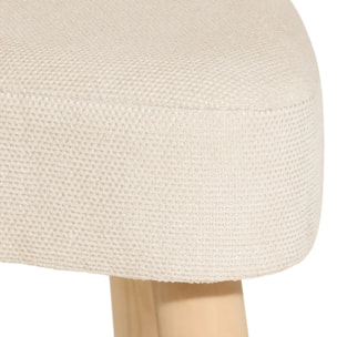 Tabouret "Thena" blanc ivoire