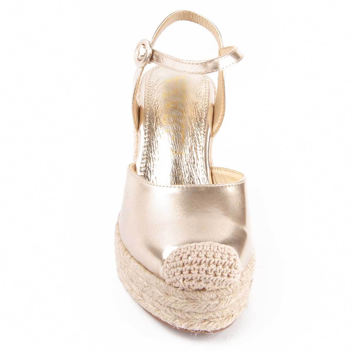 Alpargata De Cuña - Dorado - Altura: 9 Cm