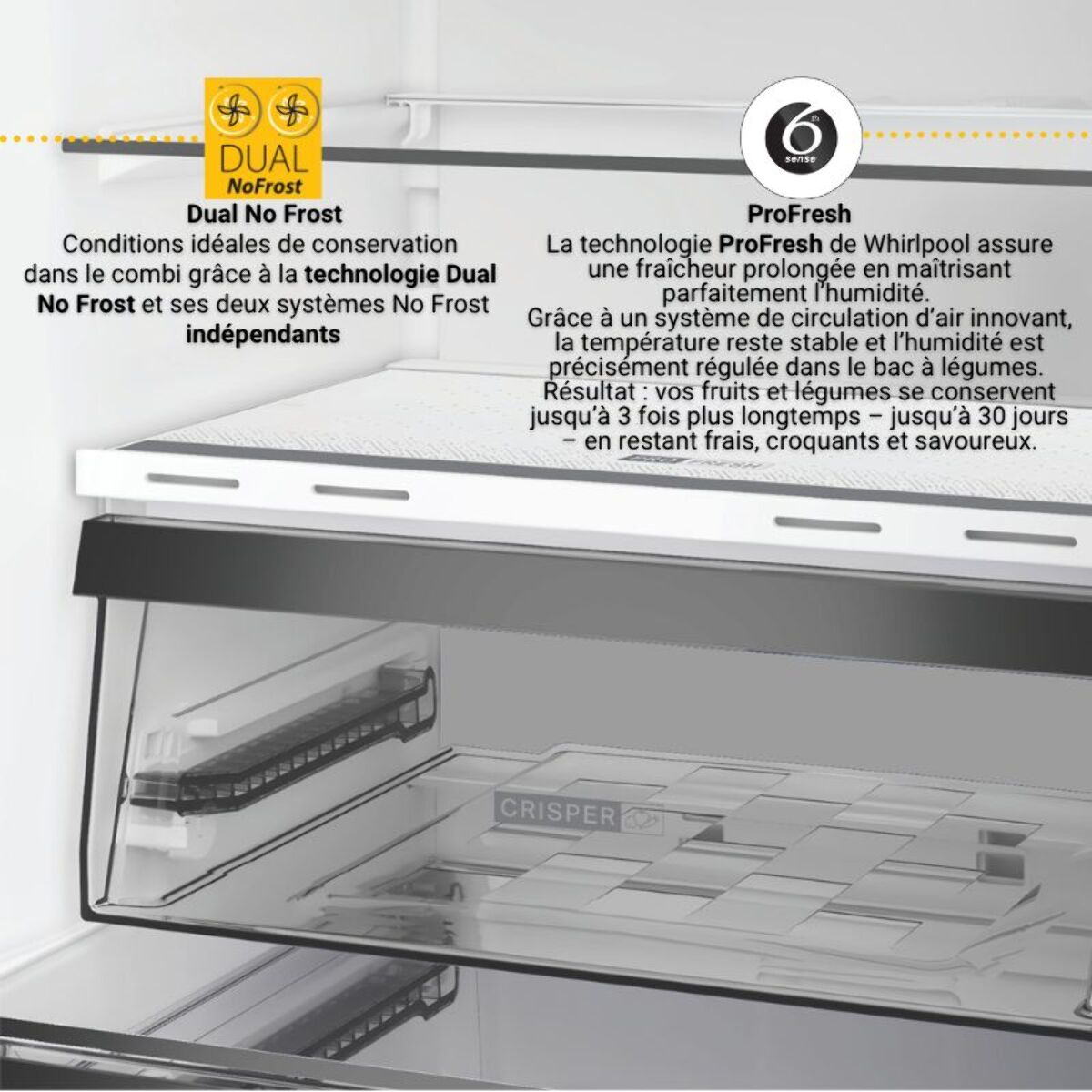 Réfrigérateur combiné WHIRLPOOL WHK26363XBR5E