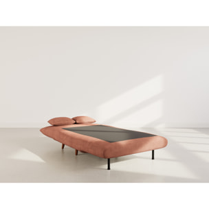 Lumi - Banquette convertible clic-clac 1 place en velours côtelé - Terracotta