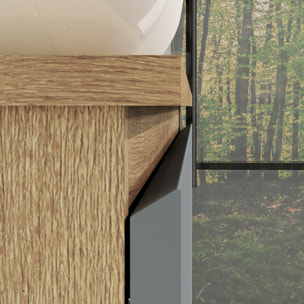 ENSEMBLE DE SALLE DE BAIN NIA | MEUBLE SUSPENDU | 100 CM BLEU | DEUX TIROIRS |LAVABO SUR PLAN | MIROIR NON INCLUS | MEUBLE MONTÉ | ALDAY