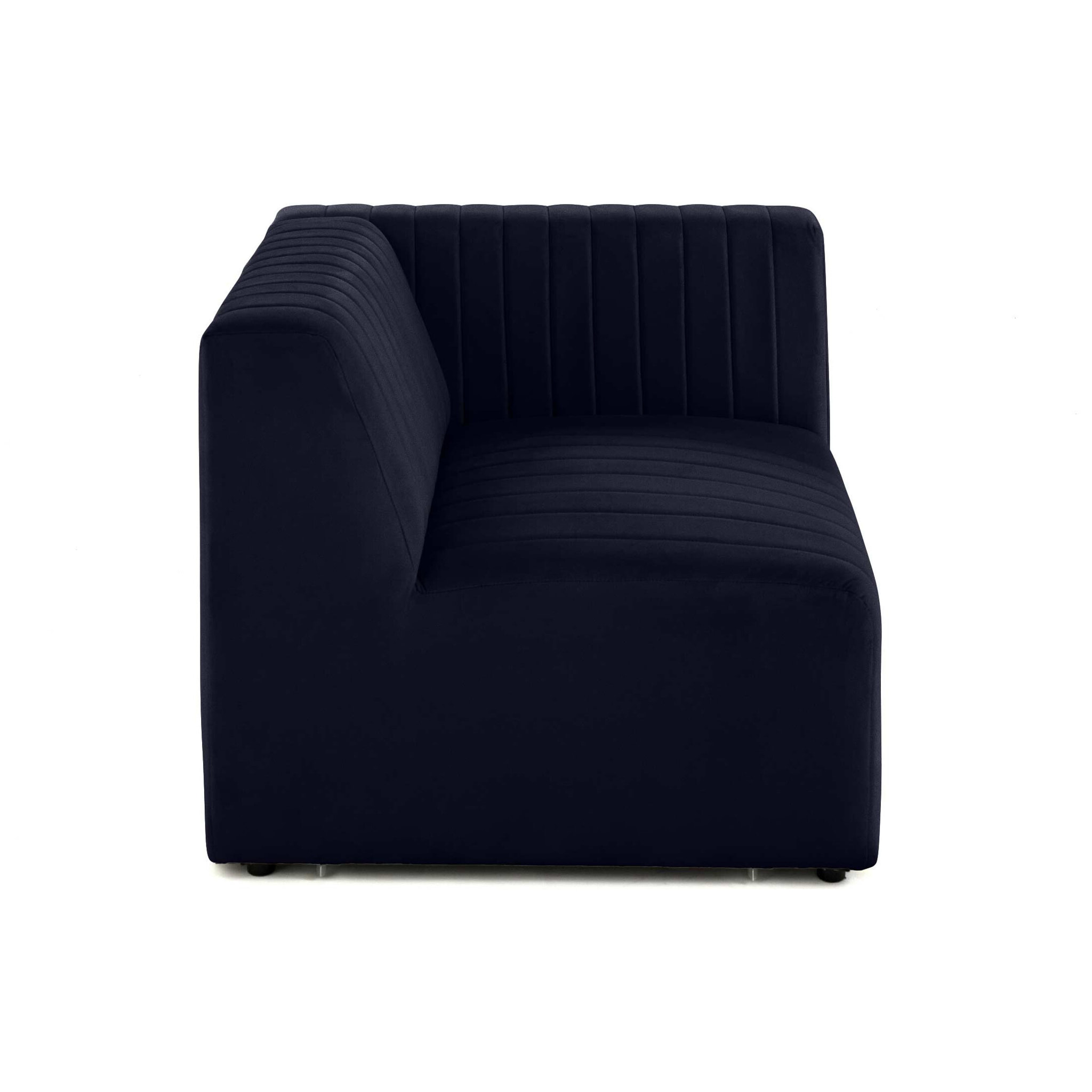 Nova - module d'assise droit - en velours - Bleu marine