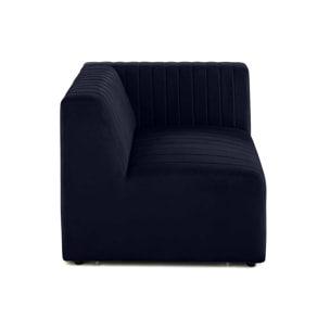 Nova - module d'assise droit - en velours - Bleu marine