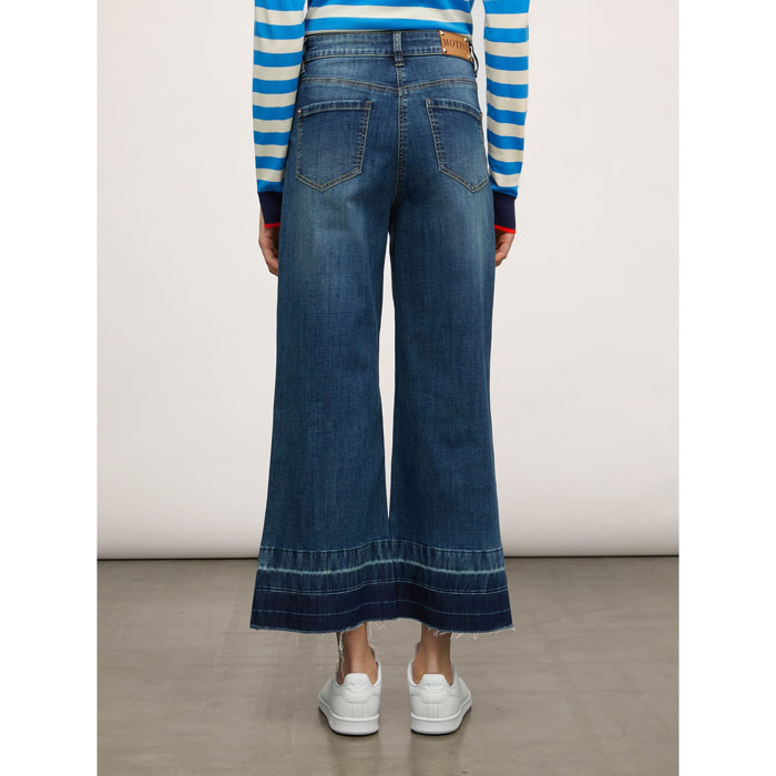 Jeans - cropped - blu denim
