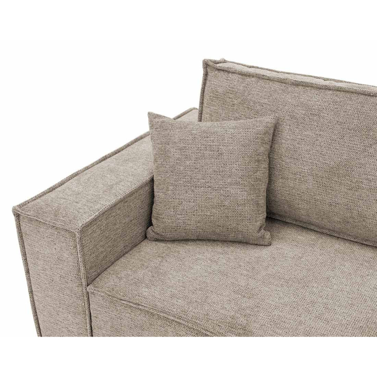 Cezanne - Canapé droit 3 places convertible avec coffre en tissu texturé - Gris clair