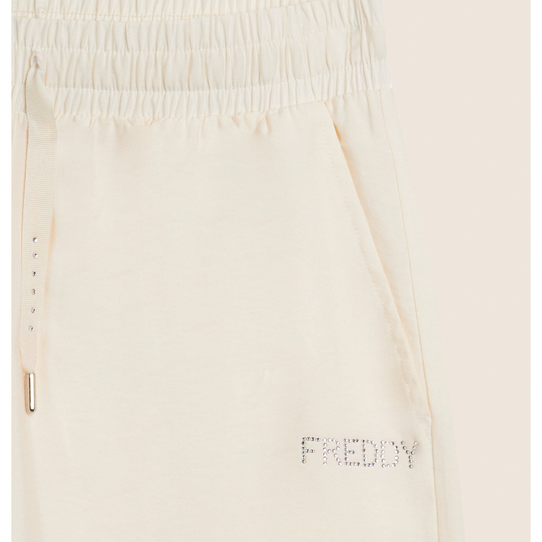 Pantaloni Sportivi Cropped con gamba Wide Leg e strass