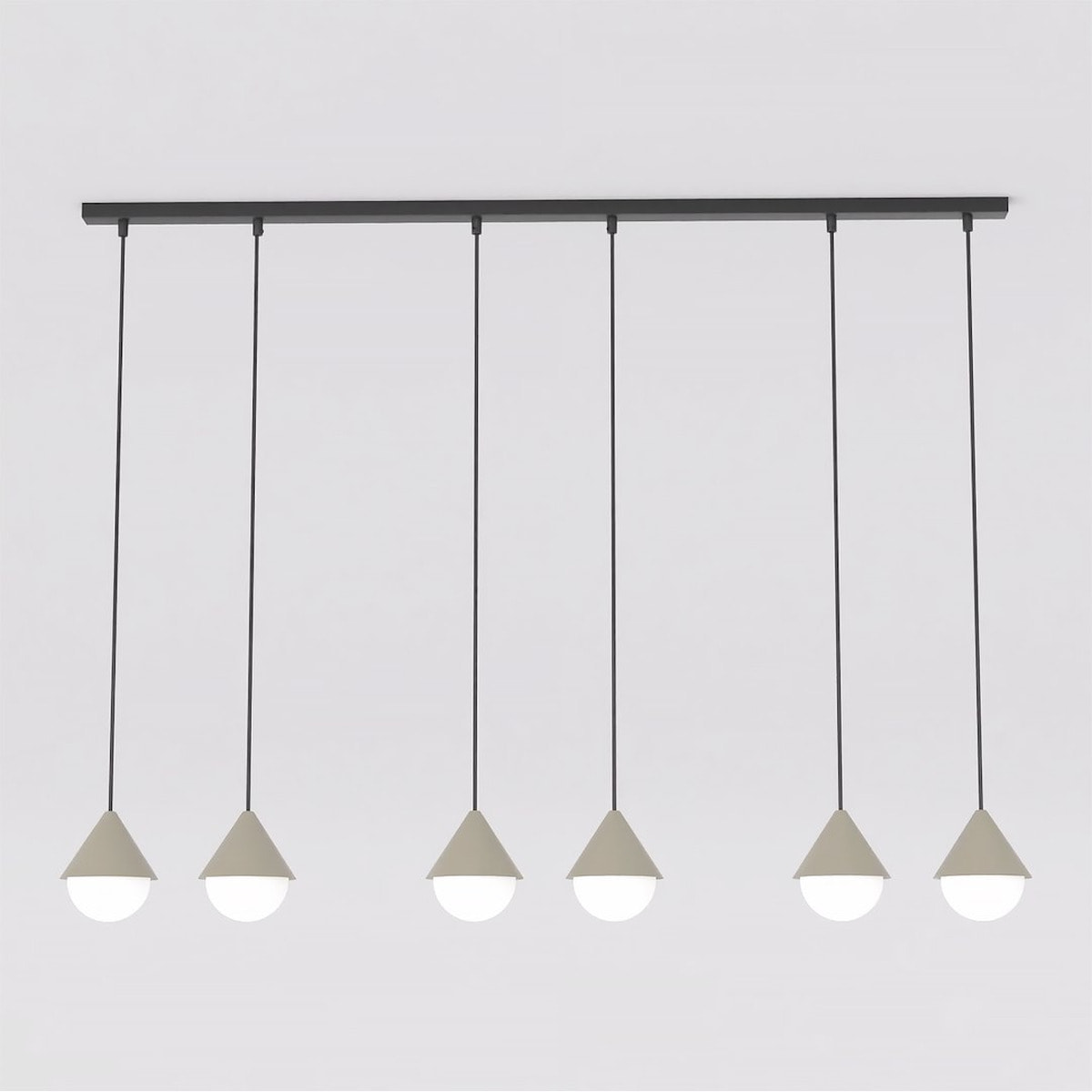 Lampada a sospensione Giro in acciaio nero e vetro