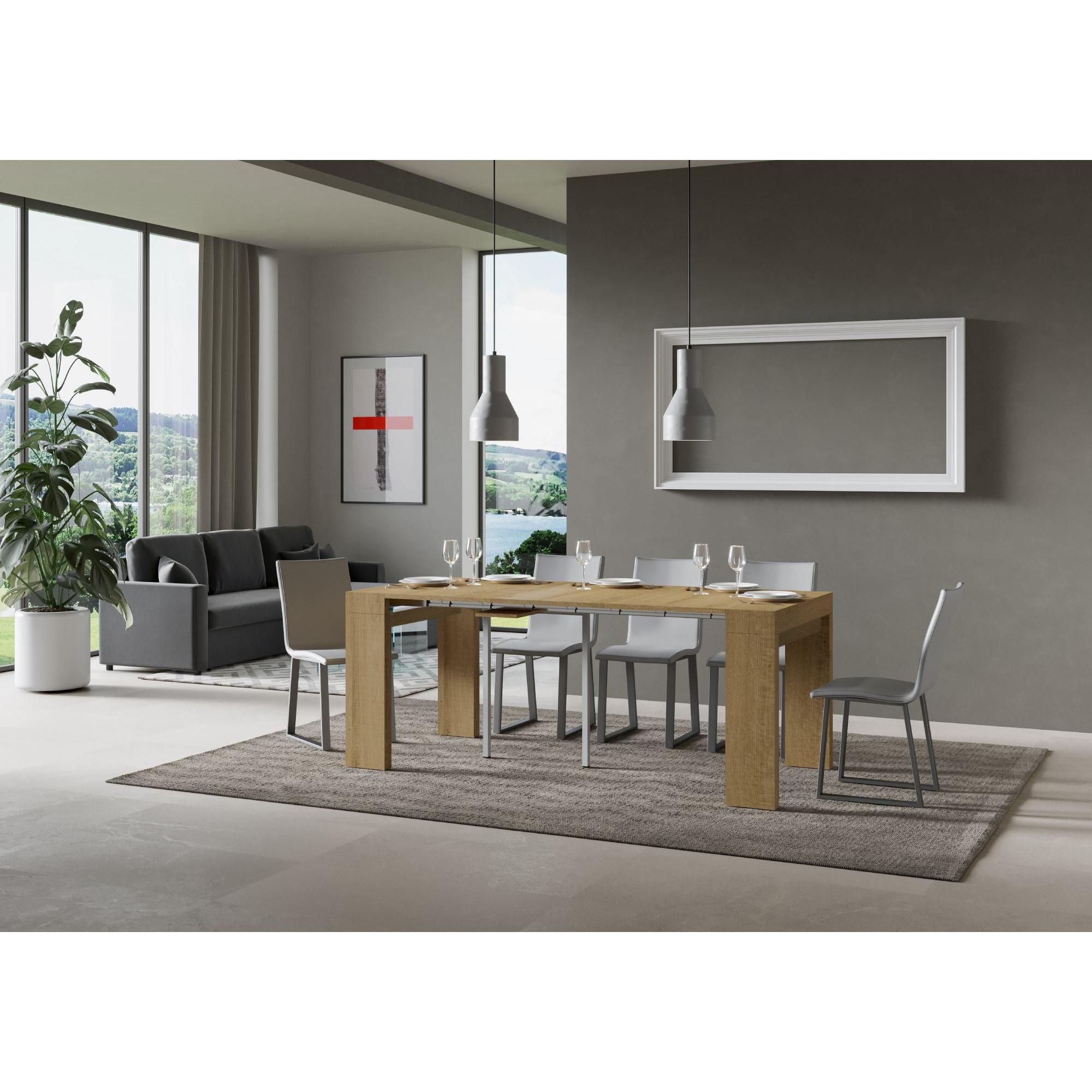 Consola extensible 90x40/196 cm Roxell Small Roble Natural