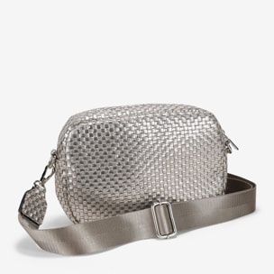 Bolso bandolera plomo con trenzado