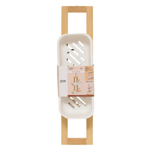 Etagère de douche Natureo 2 niveaux bois et blanc