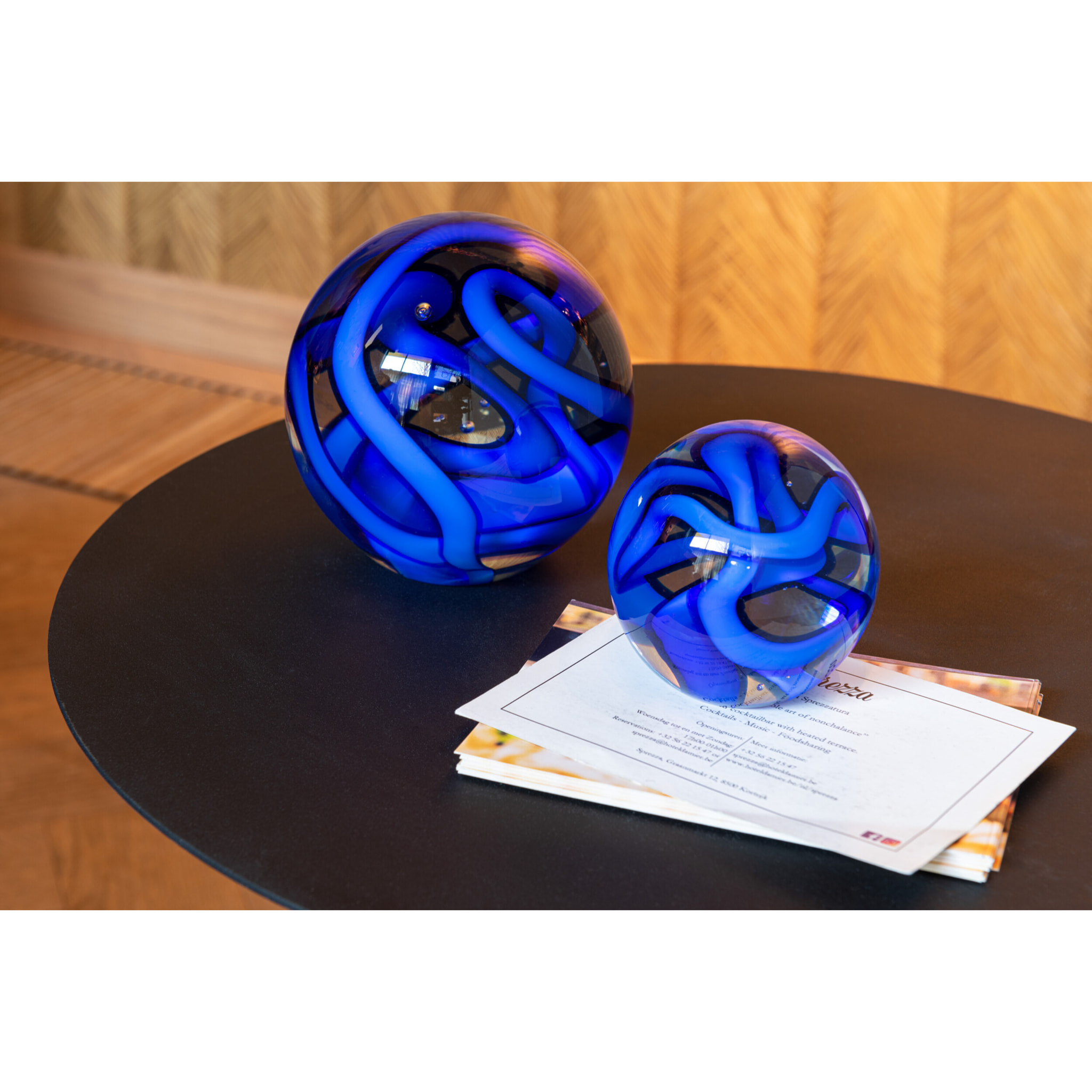 J-Line presse-papier Guirlande - verre - bleu - small