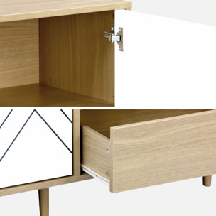 Buffet décor bois 2 portes 160cm MIKA