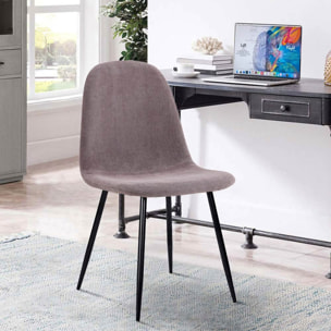 Sedie Bella: set 4 sedie da salotto imbottite in tessuto marrone