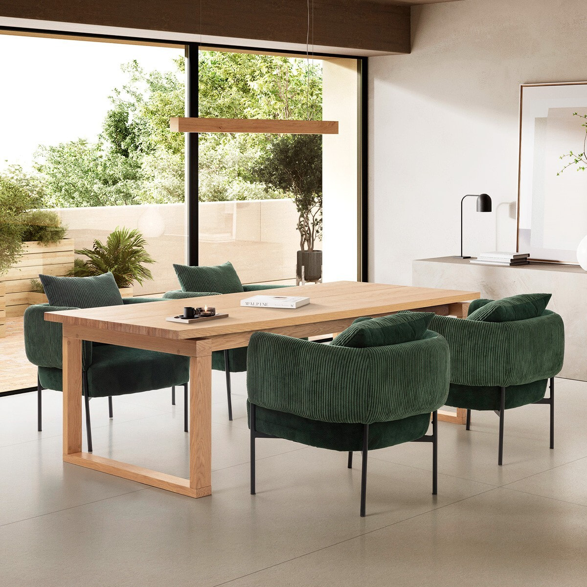 Table à manger rectangulaire en bois - LINE