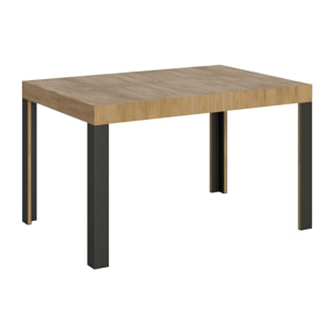 Mesa extensible 90x140/244 cm Linea Roble Natural estructura Antracita