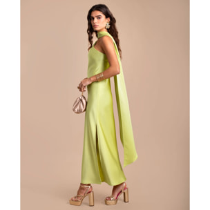 Vestido midi asimétrico con lazada