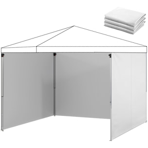 Lot de 3 parois latérales zippées tonnelle barnum 3 x 3 m blanc