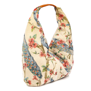 Banzi borsa Shopper in cotone, con manico in pelle. Design esclusivo.