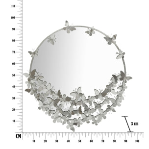 SPECCHIO FARFALLE ROUND SILVER CHARME 1921 ARGENTATO