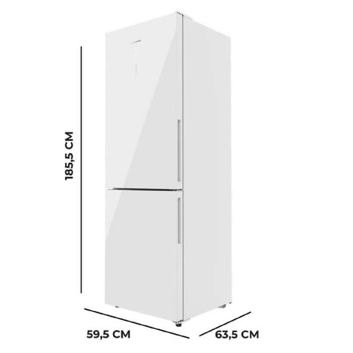Cecotec Frigorífico combi Bolero CoolMarket Combi 322 White Cristal E