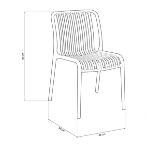 Pack 4 sillas de exterior Jamie Gris