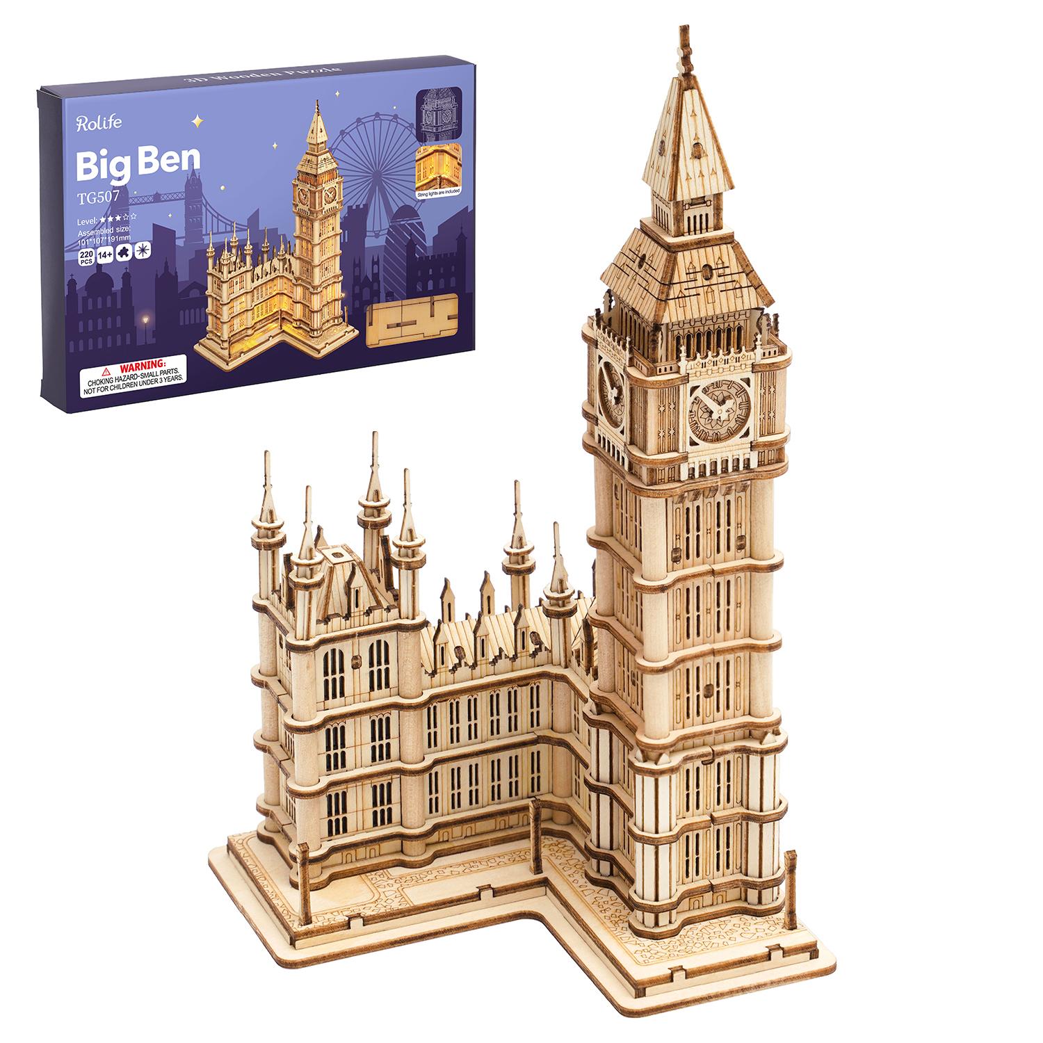 Big Ben Maqueta 3d realista con gran detalle 220 piezas.