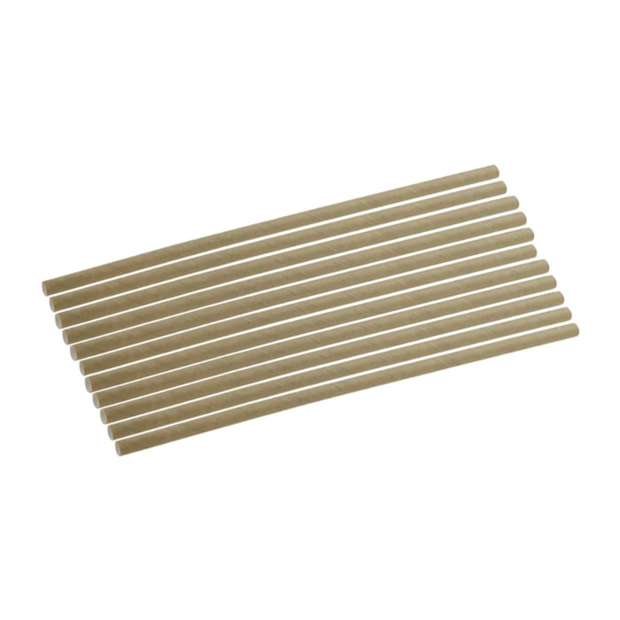 Lot de 500 pailles en papier brun 21 cm Fackelmann Nature