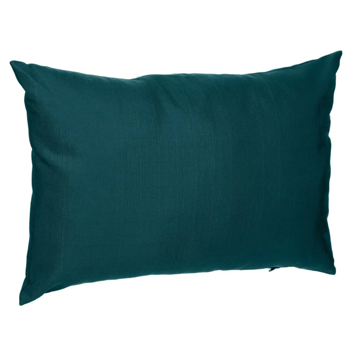 Coussin déco d'extérieur "Korai" bleu canard 30x50cm en polyester