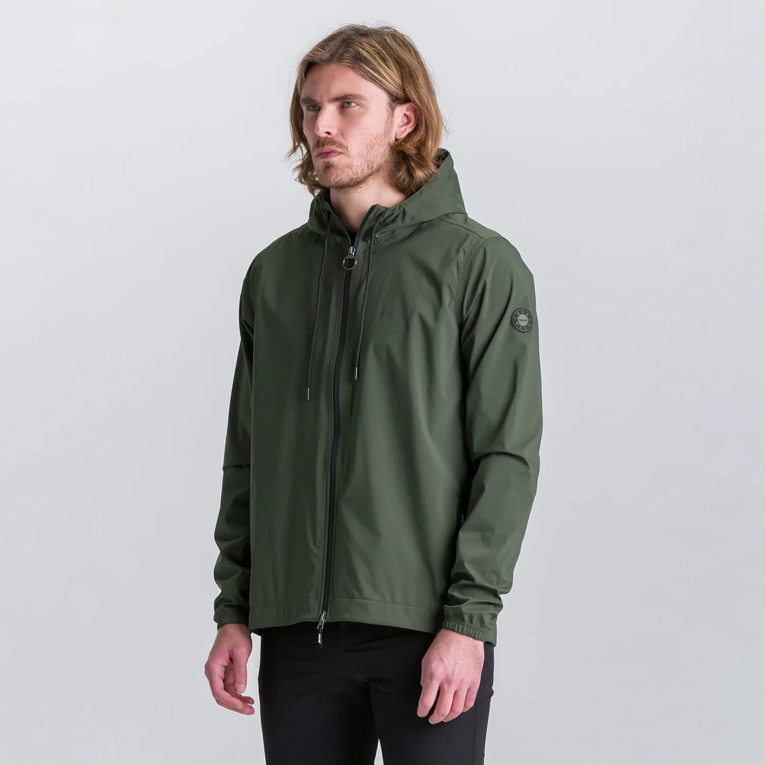 Pluvia Men's Rain Jacket With Hood - Vert Militaire - Verde Militare