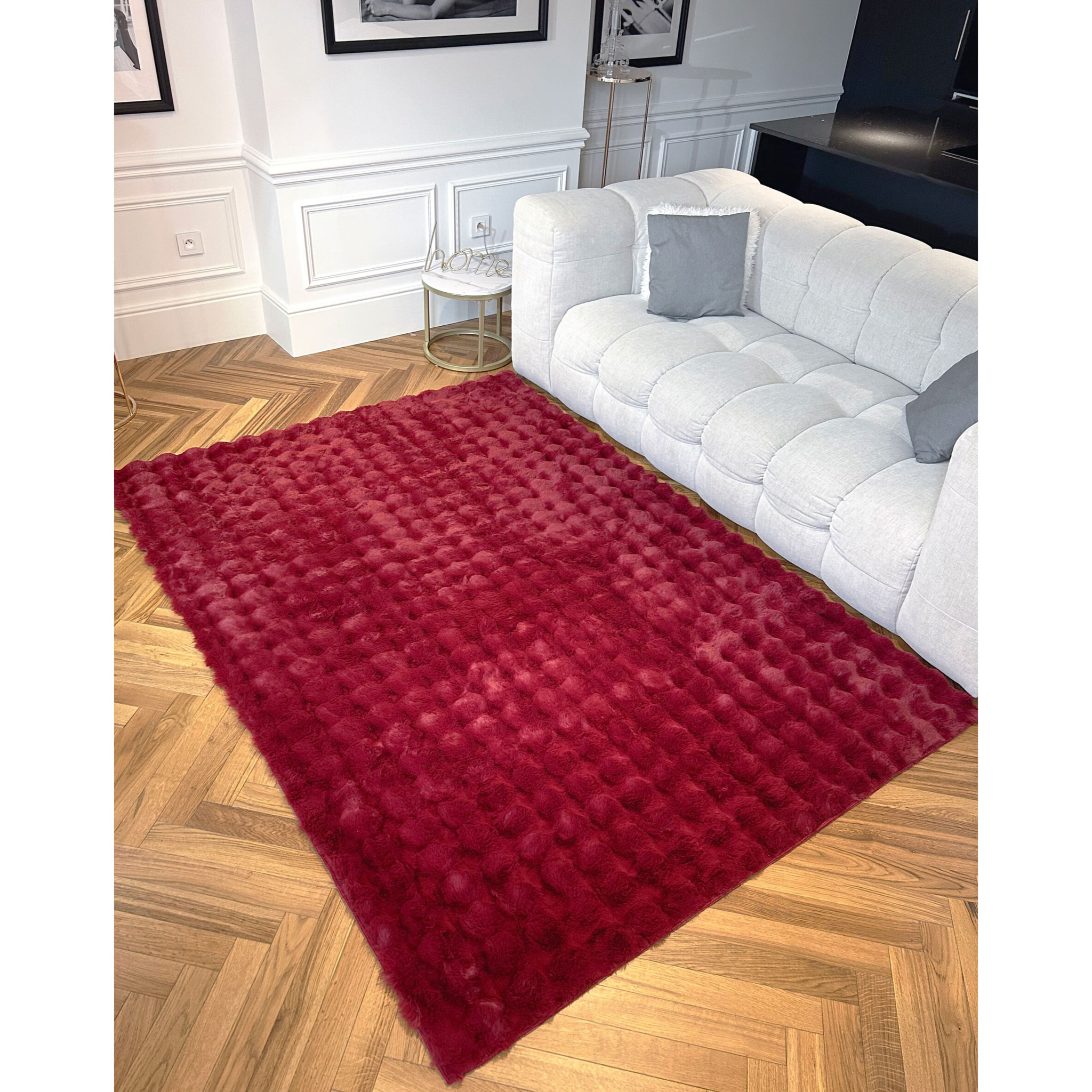 BUBBLE - Tapis doux rouge