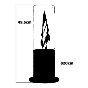 Tolosa - Camino a bioetanolo da tavolo per interni ed esterni Ø20 x H49,5 cm, colore bianco