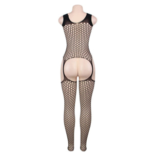 Bodystocking negro con recortes atrevidos