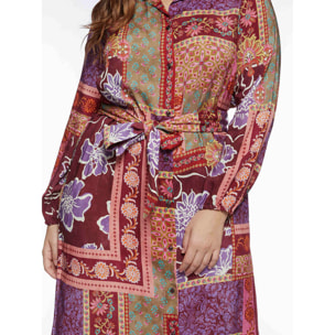 Fiorella Rubino - Vestido largo con estampado patchwork - Rosa