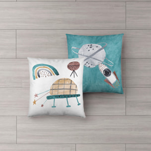 Naturals - Funda de Cojín Estampado - Con Cremallera - Sin relleno - 100% Algodón - Rocket