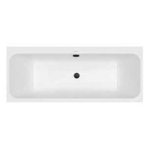 Baignoire droite 170 x 75 VILLEROY & BOCH Architectura + Vidage de baignoire WIRQUIN noir