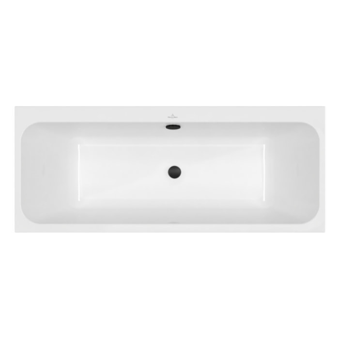 Baignoire droite 170 x 75 VILLEROY & BOCH Architectura + Vidage de baignoire WIRQUIN noir